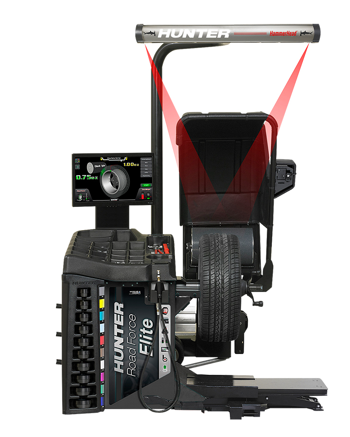 Hunter Wheel Balancer Black Road Force Elite With Lift - Storage